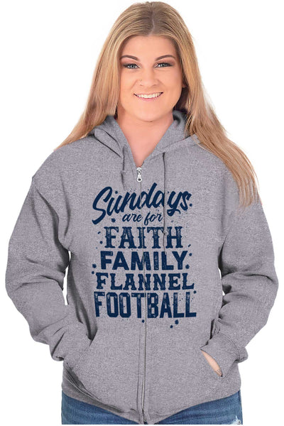Faith Family Football Full Zip Hooded Sweatshirt – Christian Strong - Main Image