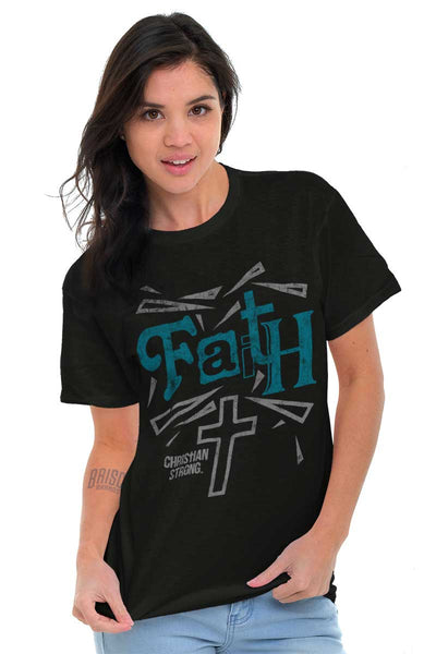 Faith And Cross Heavy Cotton Tee | – Christian Strong