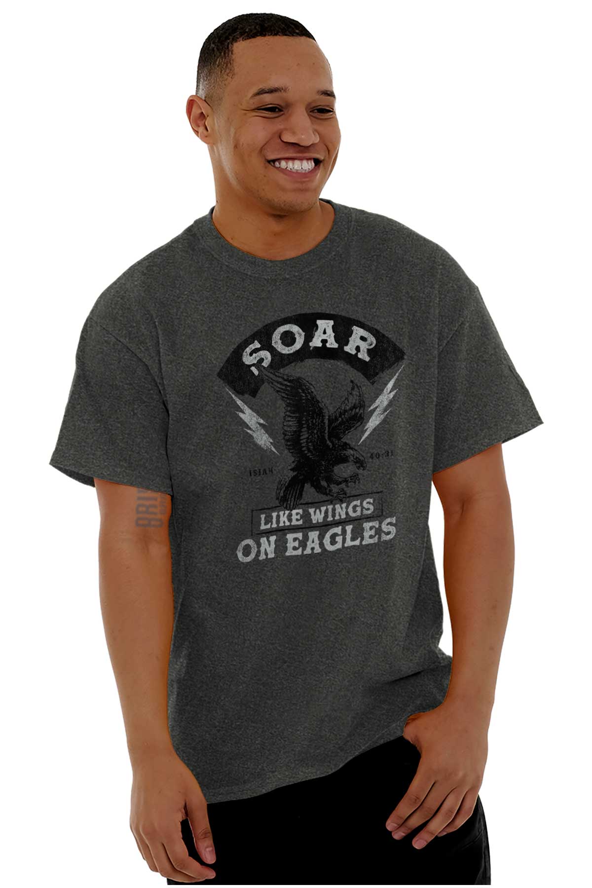 : Soar Wings Eagles Isaiah 40:31 Graphic T Shirt Men or