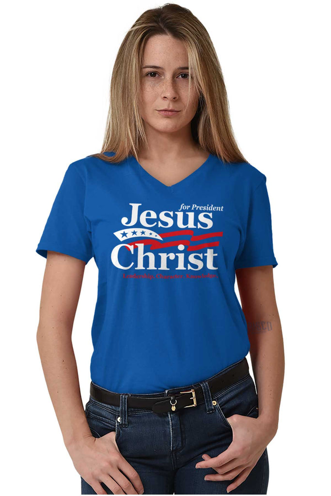 Jesus T-Posed For Our Sins V-Neck Tee Shirts