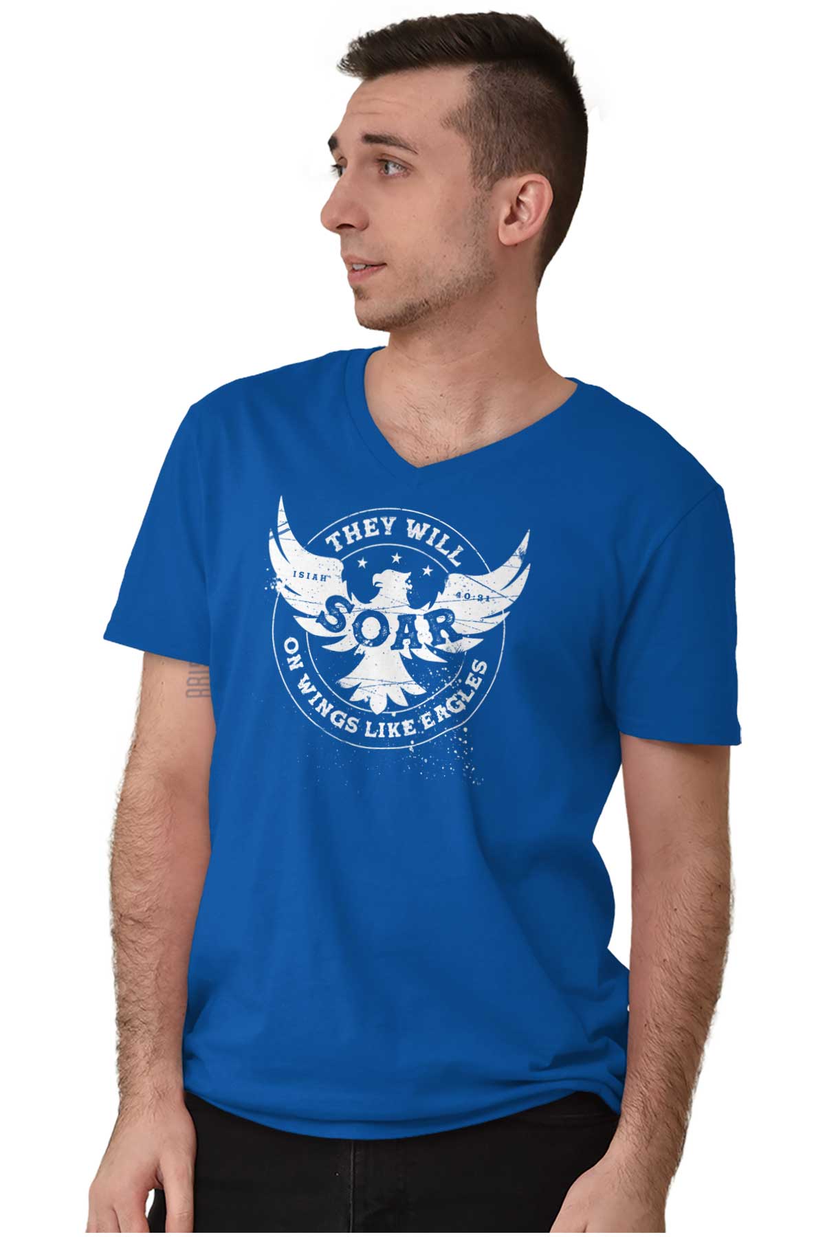 On Eagles Wings V-Neck Tee