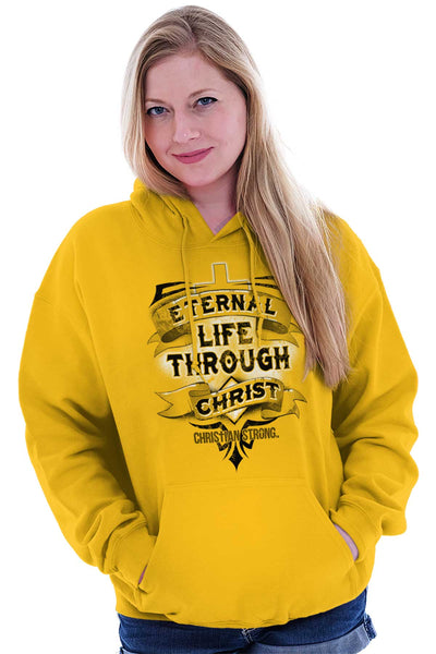Life Through Christ Pullover Hooded Sweatshirt | – Christian Strong