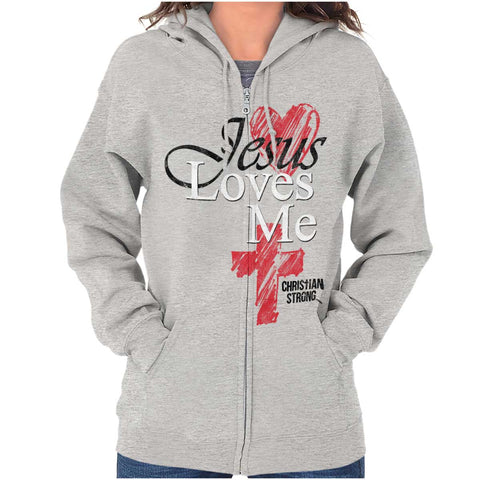 christian zippered hoodie