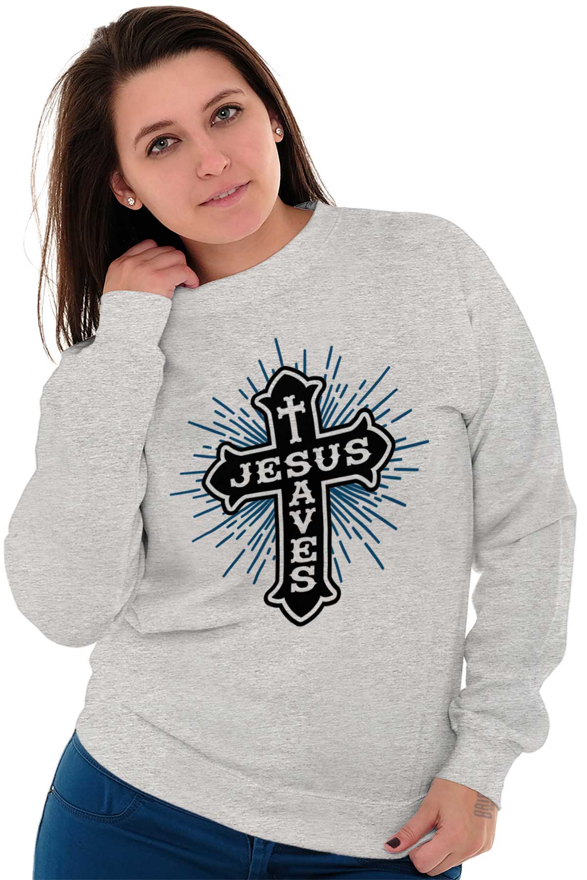 Jesus Christ Saves Sweatshirt Christian Strong