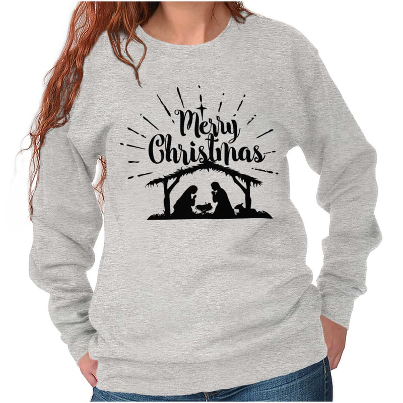 Nativity Xmas Sweatshirt – Christian Strong