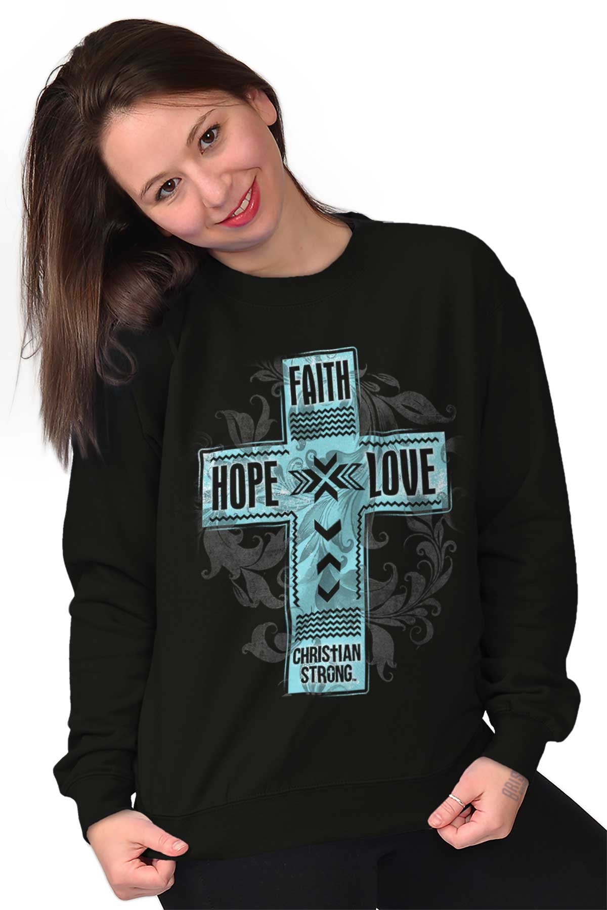 Faith hope and online love sweatshirt