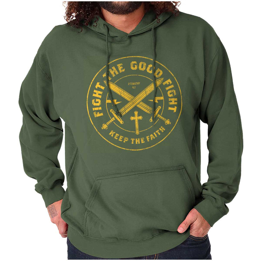 the Good Fight Hoodie-Direct To Garment Print-Christian Strong