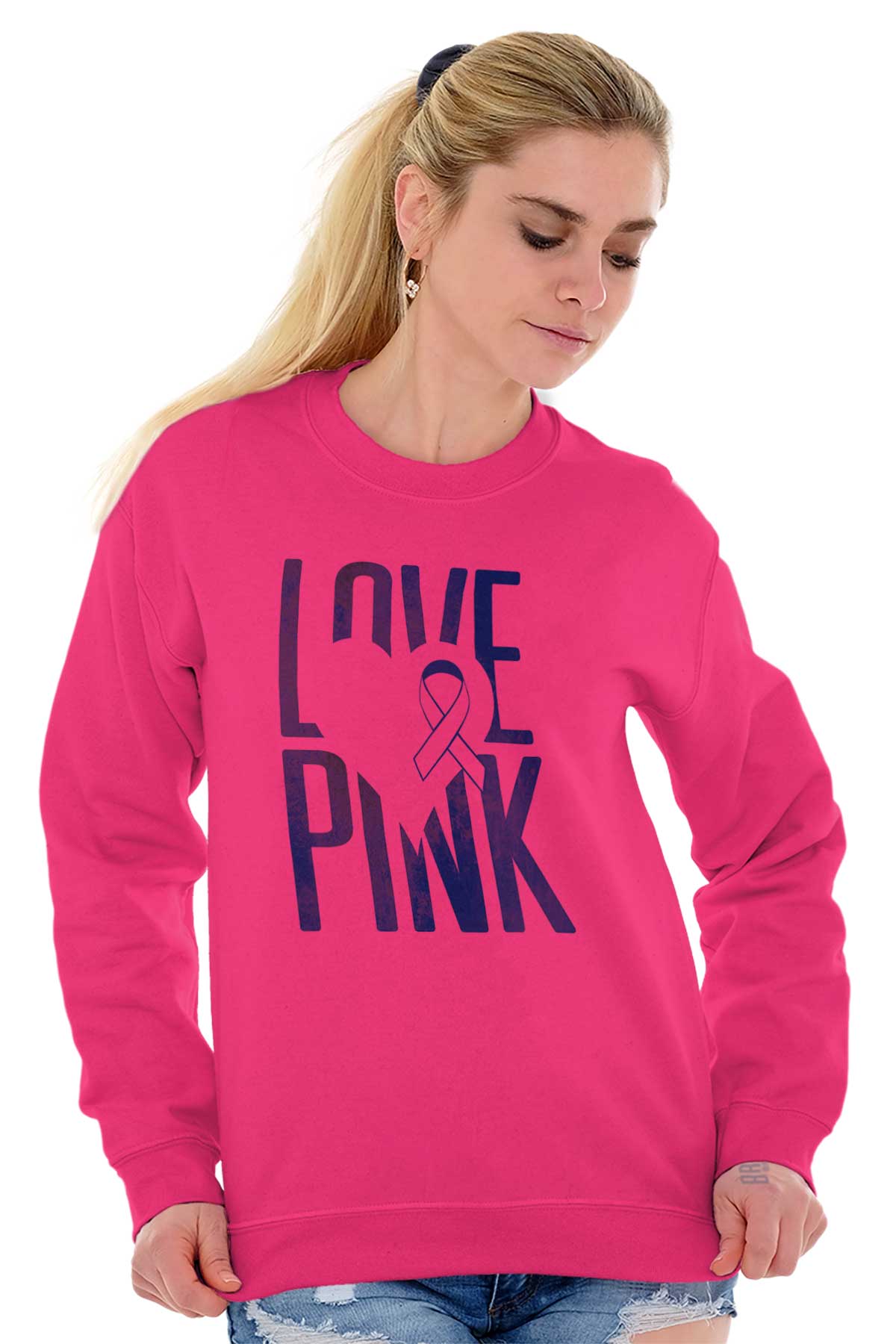 love pink crew neck