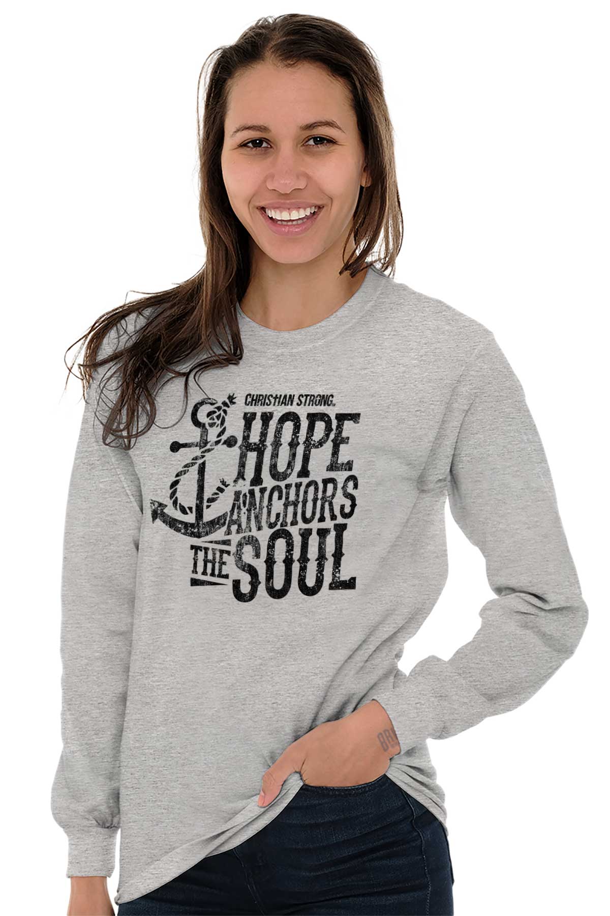 Hope Anchors the Soul Christian Long Sleeve T-Shirt Christian Strong