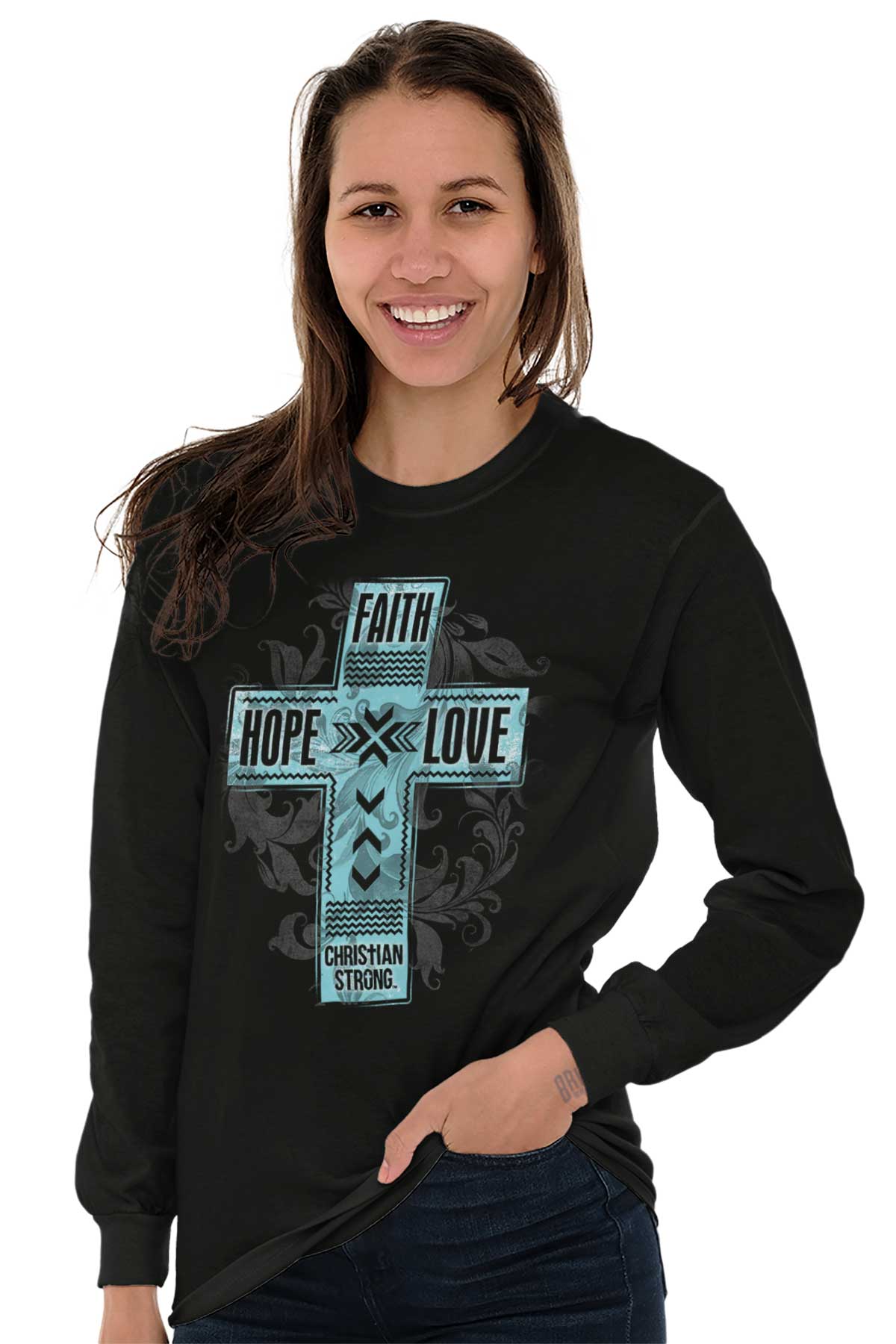 Faith Hope Love Long Sleeve Tee | – Christian Strong