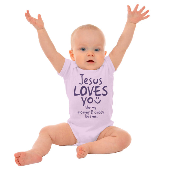 Jesus Loves You Baby Rib Bodysuit | – Christian Strong