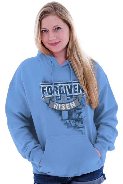 Forgiven and Risen Pullover Hooded Sweatshirt | – Christian Strong