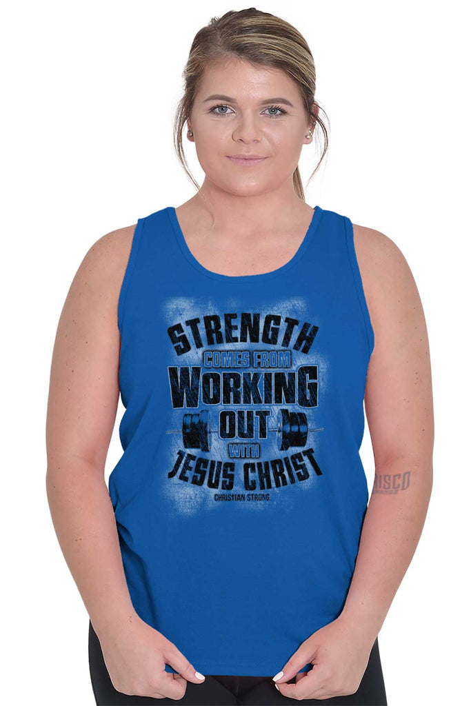 Work Out With Christ Tank Top Ultra Cotton | – Christian Strong