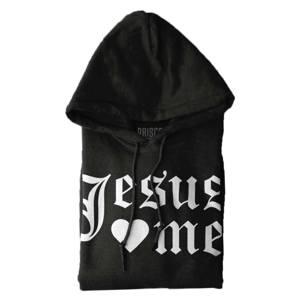 Black | Jesus Loves Me Youth Hoodie | Gifts Christian For Kids | Christian Strong
