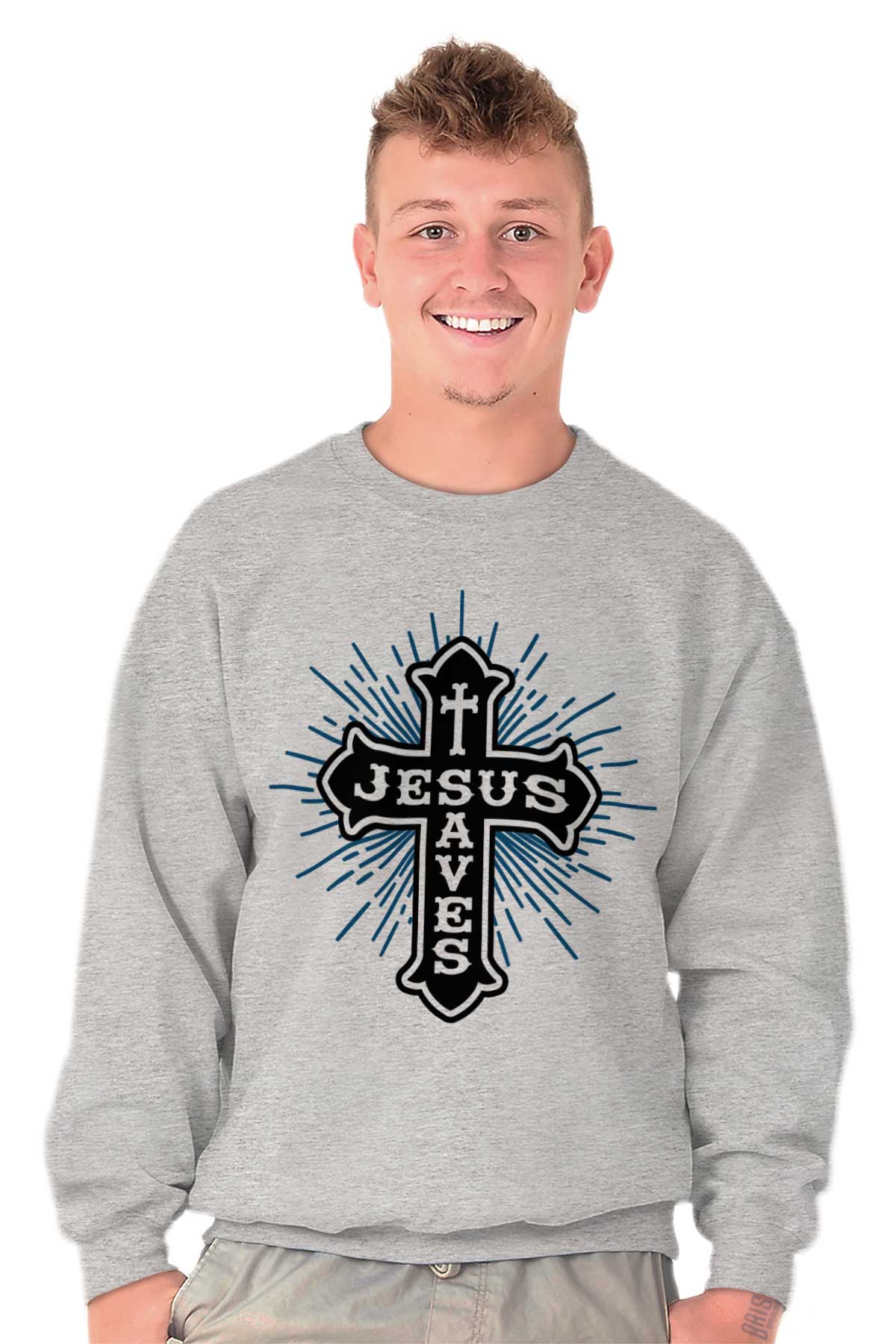 Jesus Christ Saves Sweatshirt Christian Strong