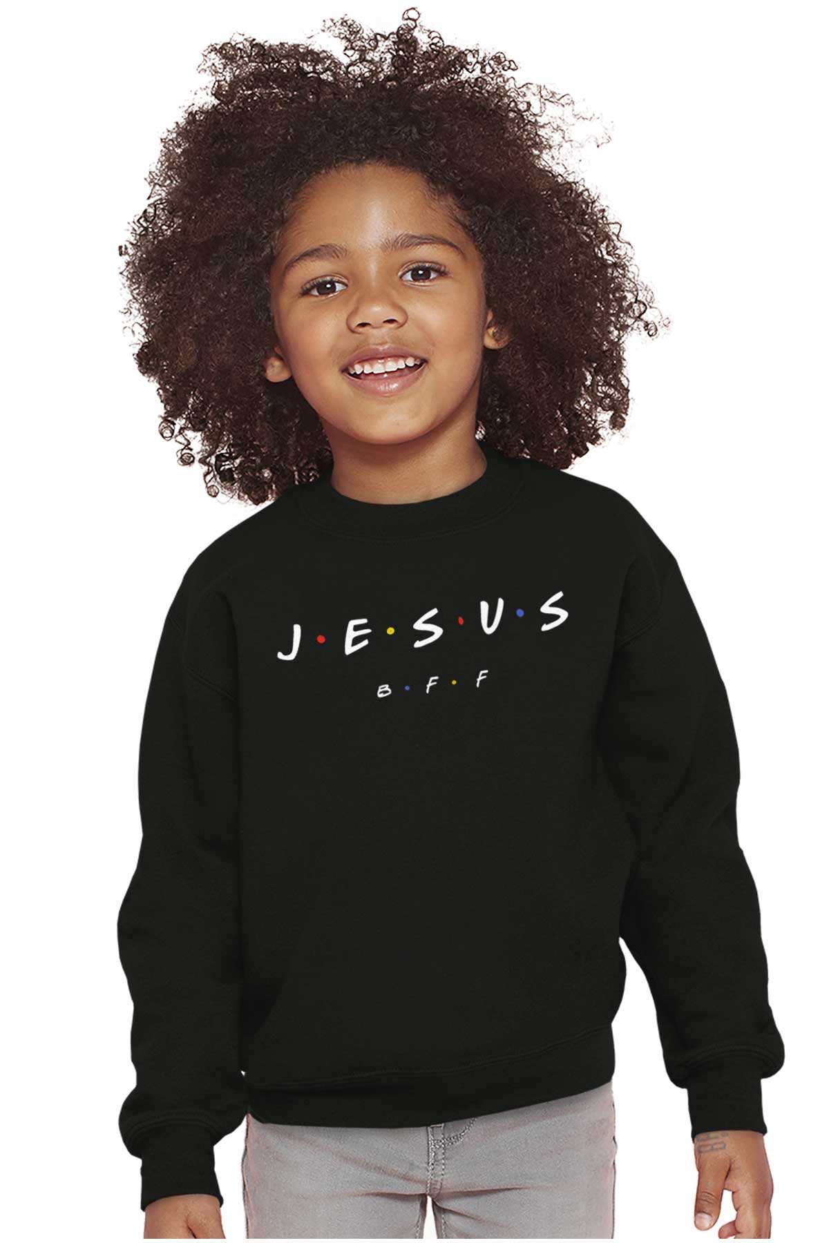 Christian Strong Jesus Christ BFF Youth Sweatshirt Kids Christian Black Small