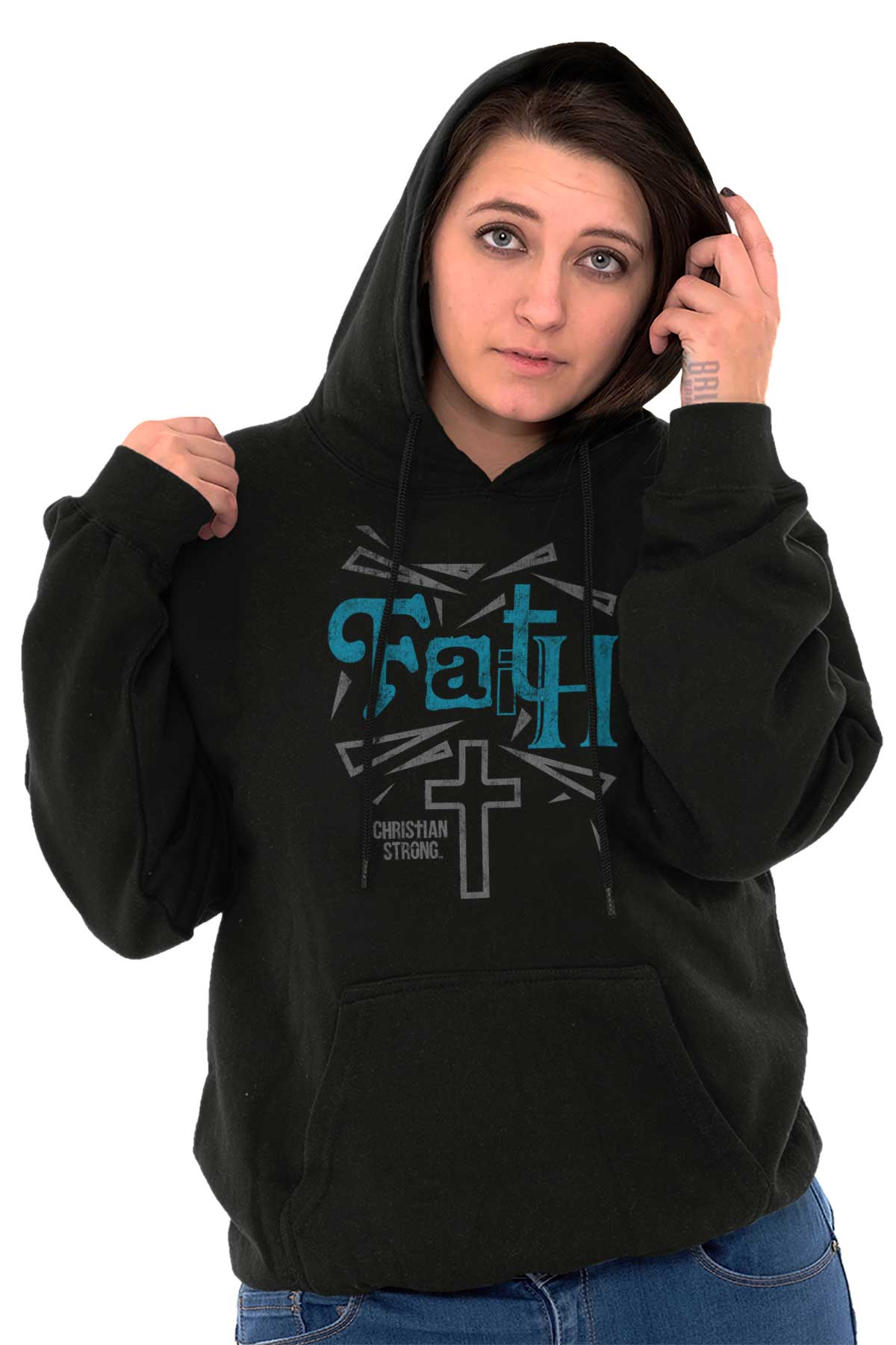 Faith cross hoodie Clearance