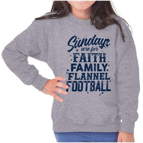 Unisex Sundays Are For Football Gray Crewneck Sweatshirt